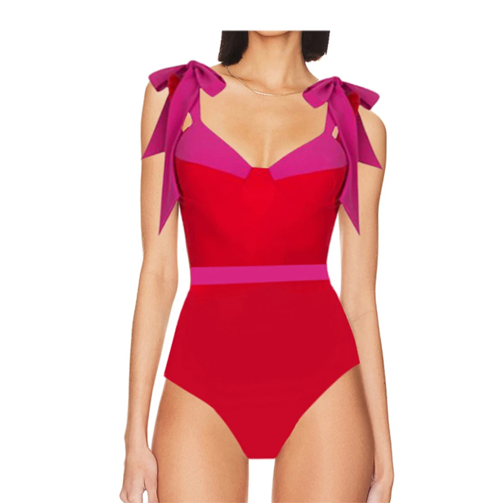 

Sling Adjustable Color Block One Piece Swimsuit and Cover Up Fashion Sexy Woman's Swimsuit 2023