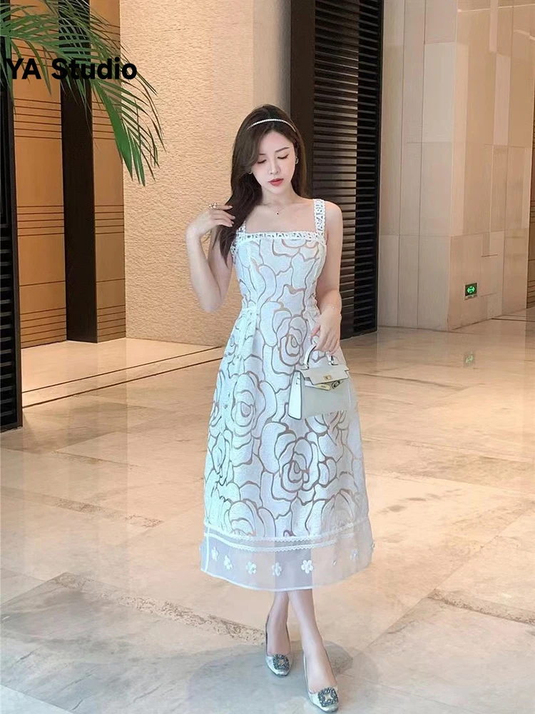 

[YA Studio] Designer And Winter New Diagonal Shoulder Sexy Knitted Bottom Dress 2023 Summer Autumn Fashion