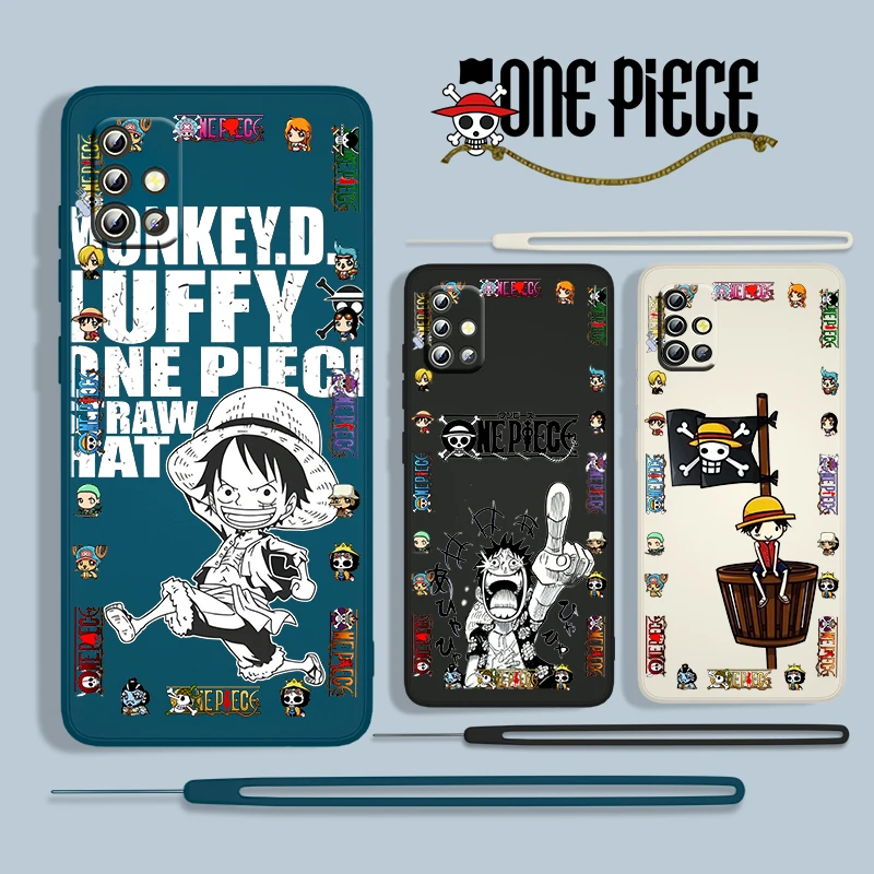 

Hot ONE PIECE Boy For Samsung Galaxy A73 A53 A33 A52 A32 A22 A71 A51 A21S A03S A50 5G Liquid Rope Phone Case Fundas Capa Cover