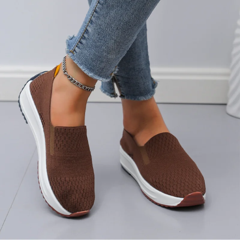 Женские сетчатые мокасины на плоской подошве легкие повседневные туфли без