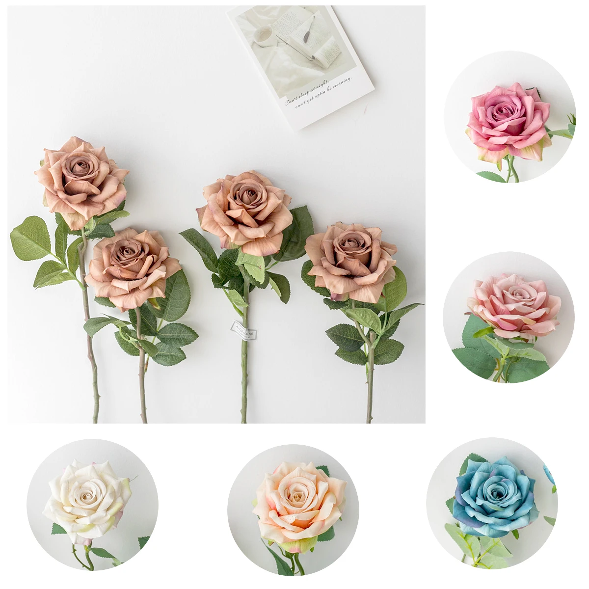 

5/1pcs Autumn Vintage Rose Artificial Flowers For Wedding Home Decoration Photography Props Ornaments Fall Silk Fake Plant