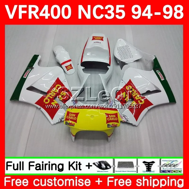 

Не гонка! VFR400R для HONDA NC35 VFR400 RVF VFR 400 R RR 400R 94 95 96 97 98 RVF400R 1994 1995 1996 1997 1998 обтекатель 65LQ.4