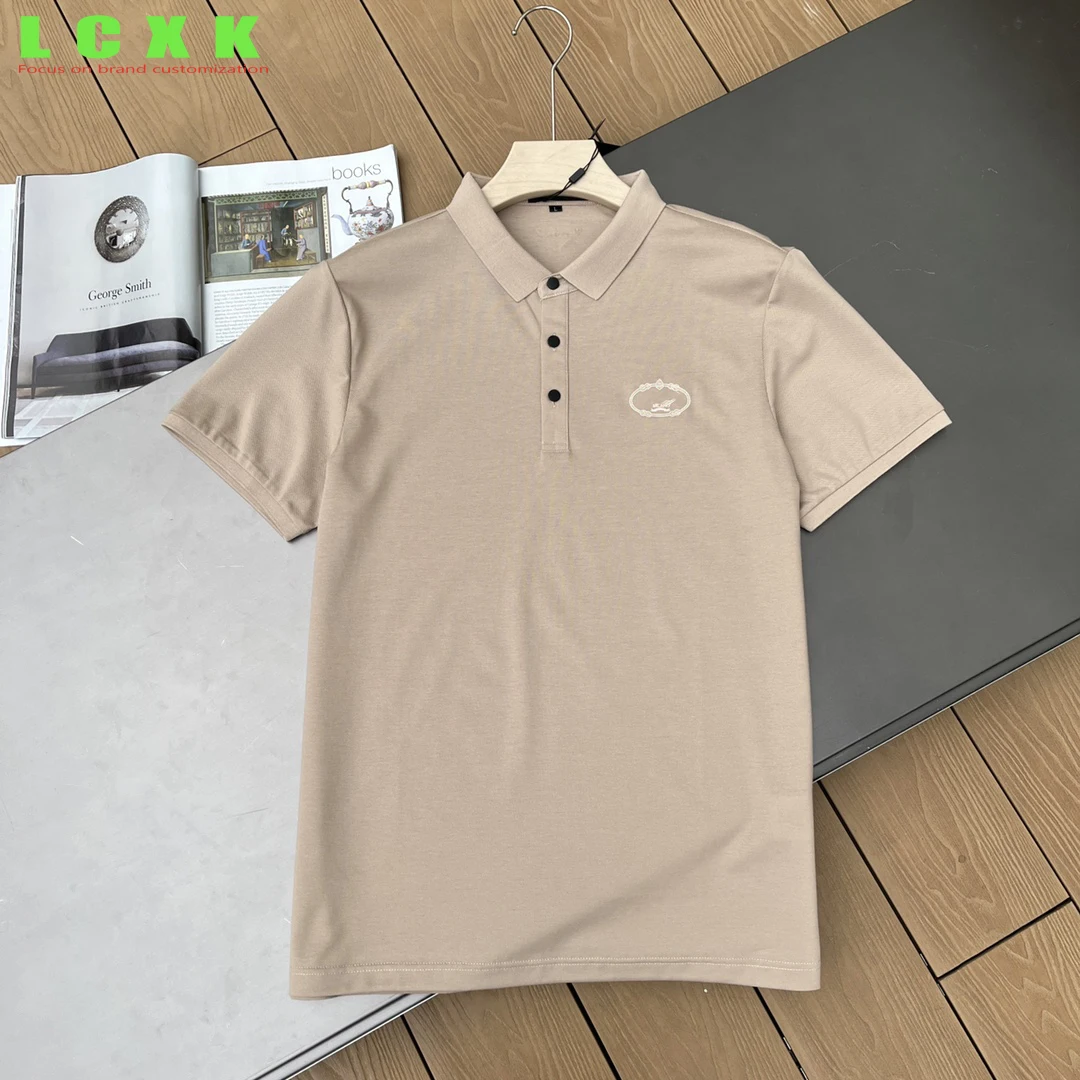 

Men's POLO Shirt With Lapels Short Sleeve Uomo Tops Male Business Casual Clothes