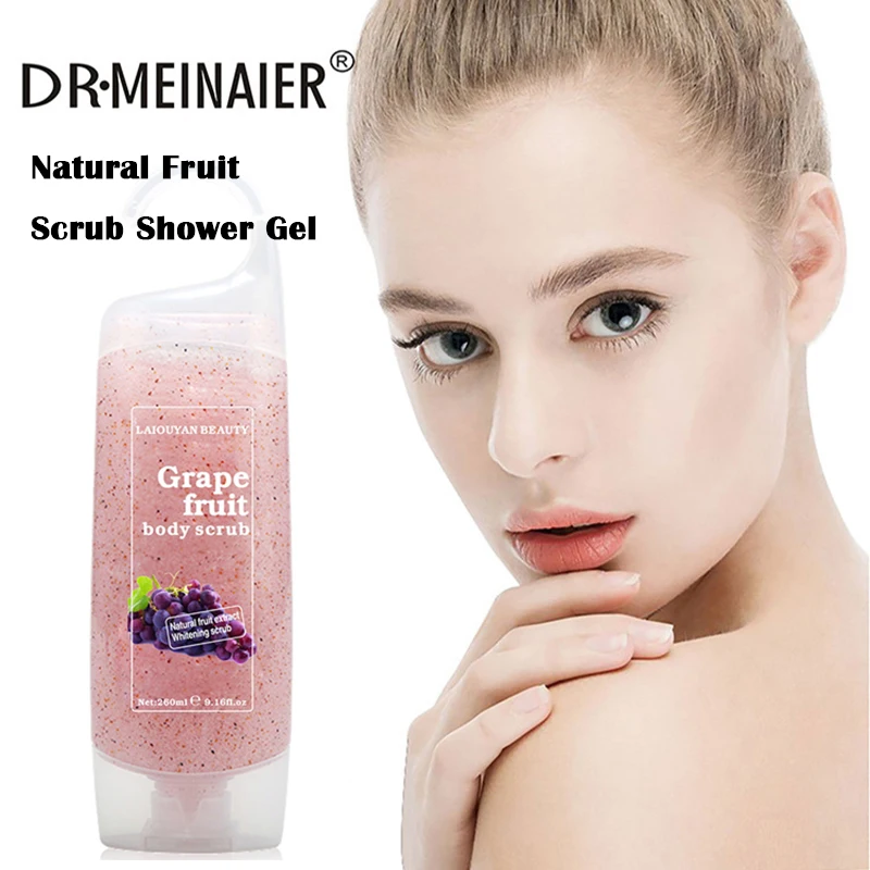 

260 ml Hydrating Soothing Scrub Shower Gel Brightening Moisturizing Peeling Chicken Skin Horny Fruit Bath body scrub hody wash