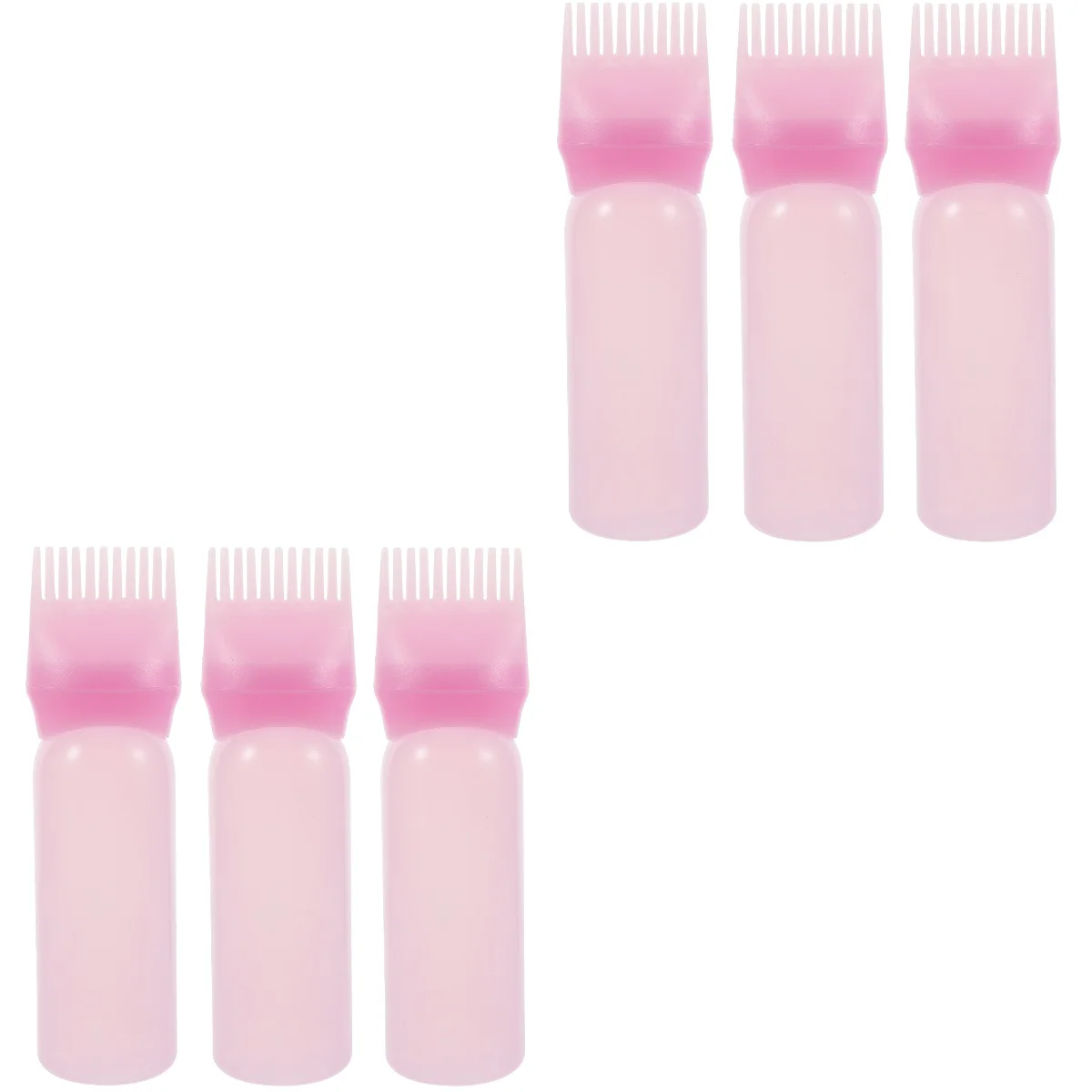 

6 pcs Comb Applicator Bottle Hair Oiling Dying Applicator Bottle Root Comb Bottle
