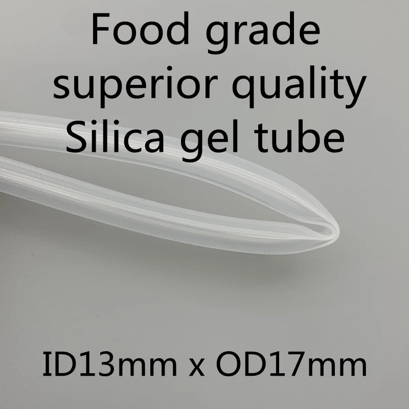 

1Meter Silicone Tube ID 13mm x OD 17mm Food Grade Flexible Drink Plomberie Pipe Temperature Resistance Nontoxic Transparent Tube