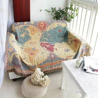 living room soft carpet full cover sofa blanket towel country world map line blanket tapestry dust cover