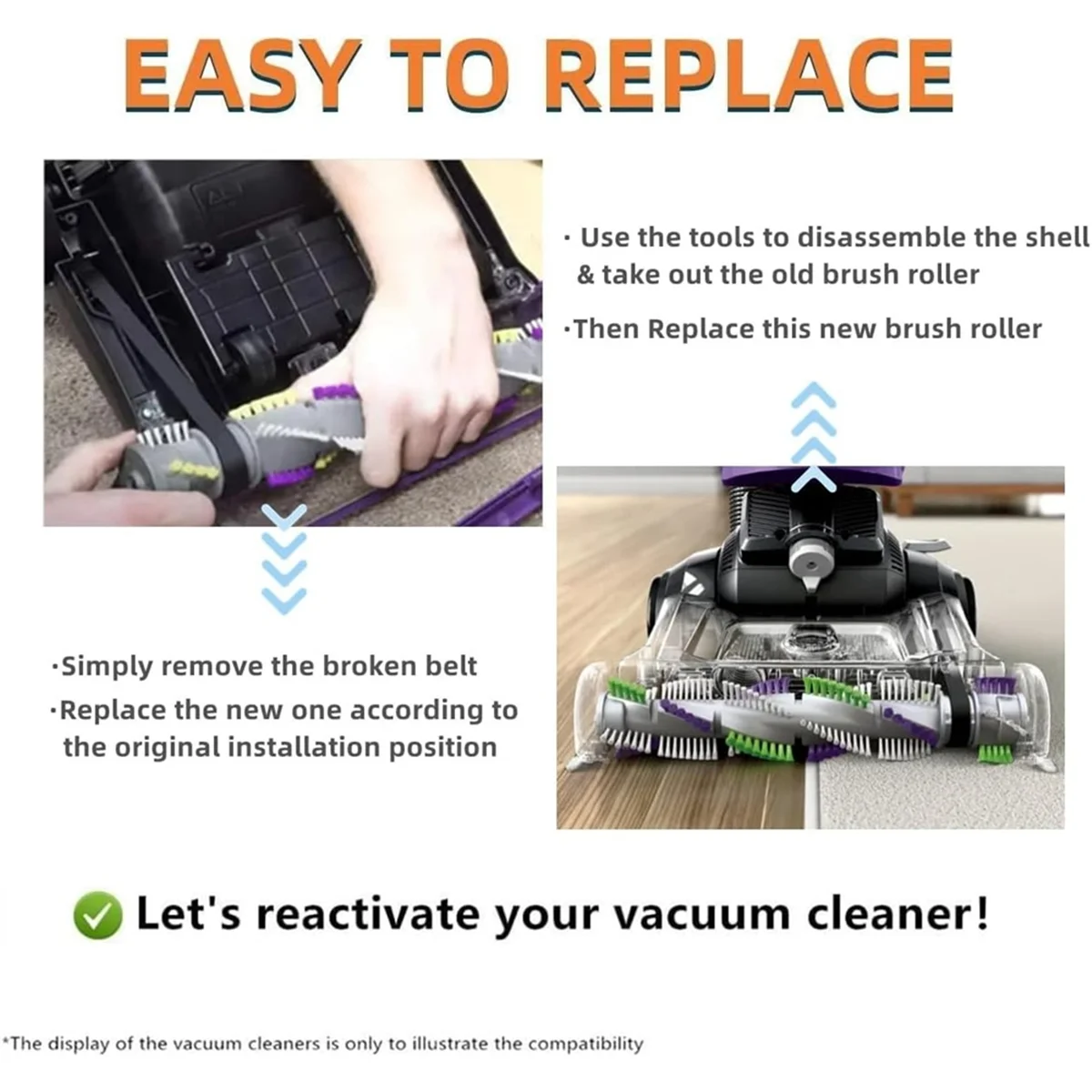 Замена щеткового ролика для пылесоса Crosswave 2252 2253 2254 22543 2255 2256 2258 2489 24899 1327 1333