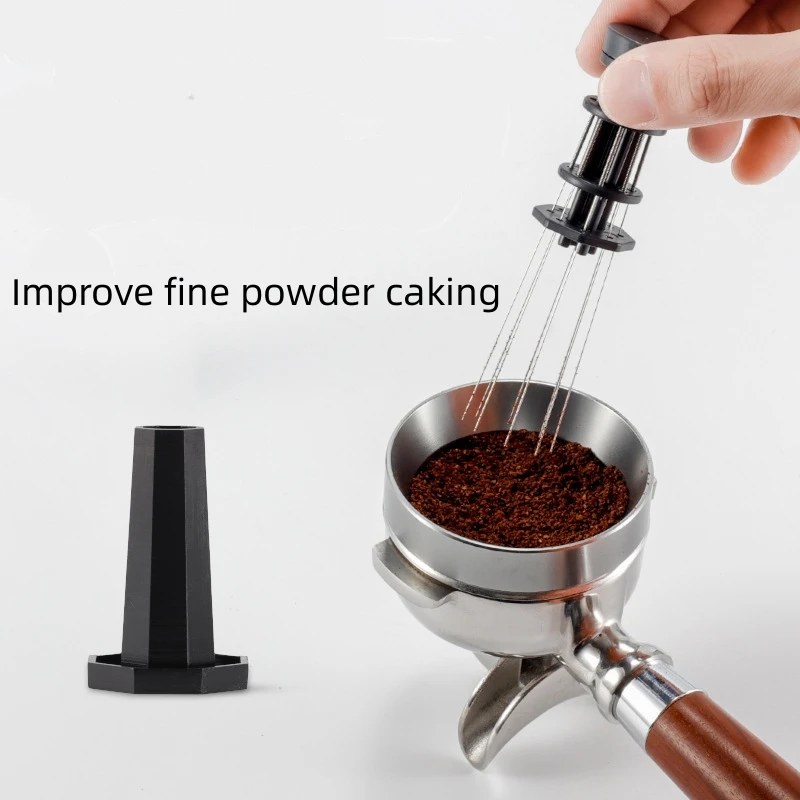 

Espresso Coffee Stirrer with Base Stand Needle Type Stainless Steel Barista Distribution Tool for Kitchen Home Barista Cafe