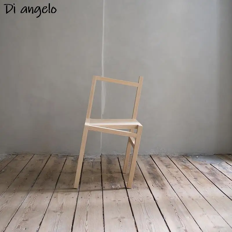 

Armback Irregular Solid Personality Wood Nordic Modern Simple Chair Leisure Creative Domestic Wooden Chair Dining Book Chair