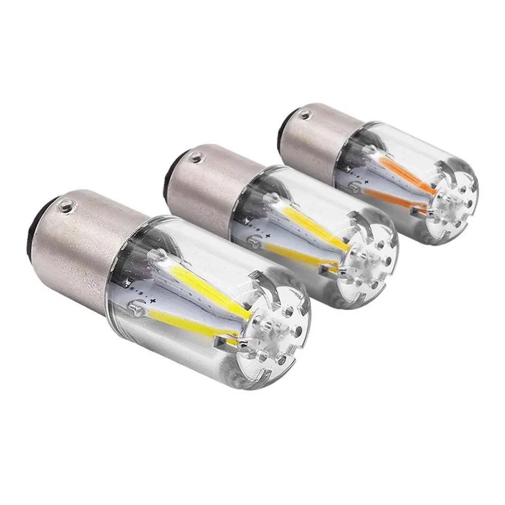 

1 шт. автомобильная лампа заднего хода стояночные огни 1156 P21W BA15S 1157 BAY15D COB Светодиодная нить чип Автомобильные стоп-сигналы 12 В красный белый ...