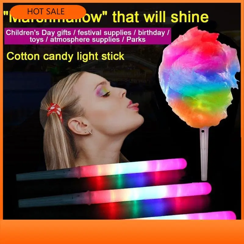 

1pcs Color Led Light Stick Candy Conical Cotton Reusable Light Cotton Candy Stick Led Light Tube Party Glow Party Props