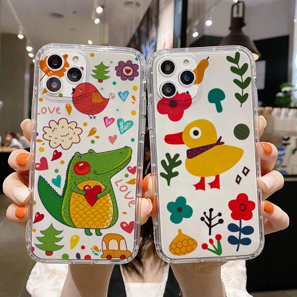 

Cute Cartoon Animals Etui Casetify Coque Black Celular Back