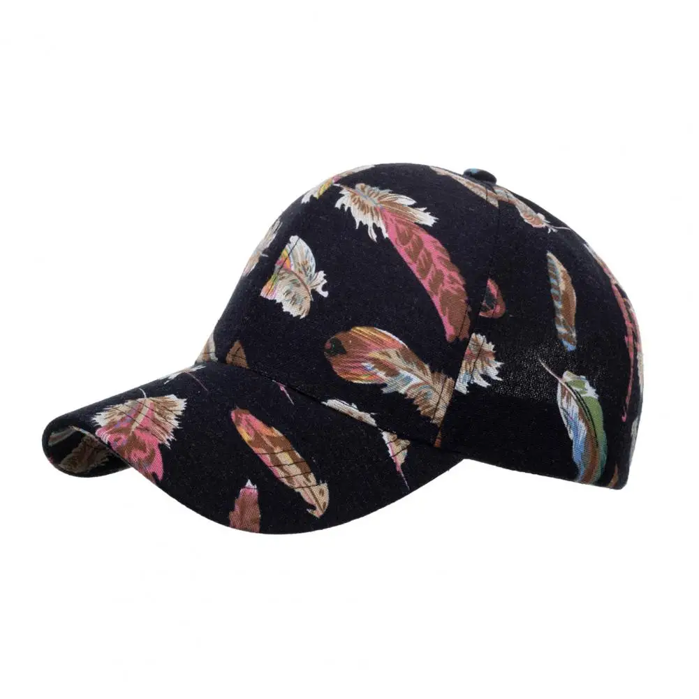 

Great Dad Hat Folding Breathable Running Cap Fashion Feather-Print Outdoor Hat