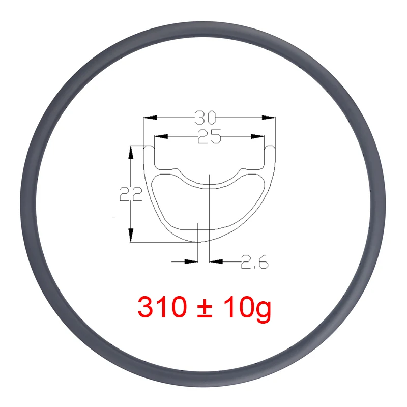 LIENGU 310 г 29er Велосипед Асимметричный 30 мм Бескамерный MTB XC Карбоновый обод 22