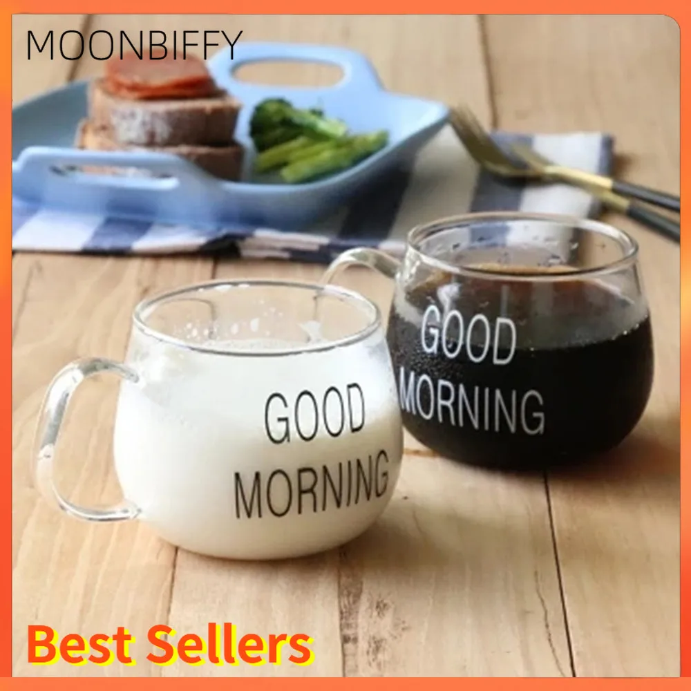 

Transparent Glass Coffee Cup Milk Whiskey Tea Beer Cup Healthy Drinking Home Office Drinkware Gift Yogurt Mug Breakfast Creative