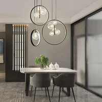 new nordic led chandelier glass ball black gold for dining room table kitchen bar modern pendant lamp hanging light home decor