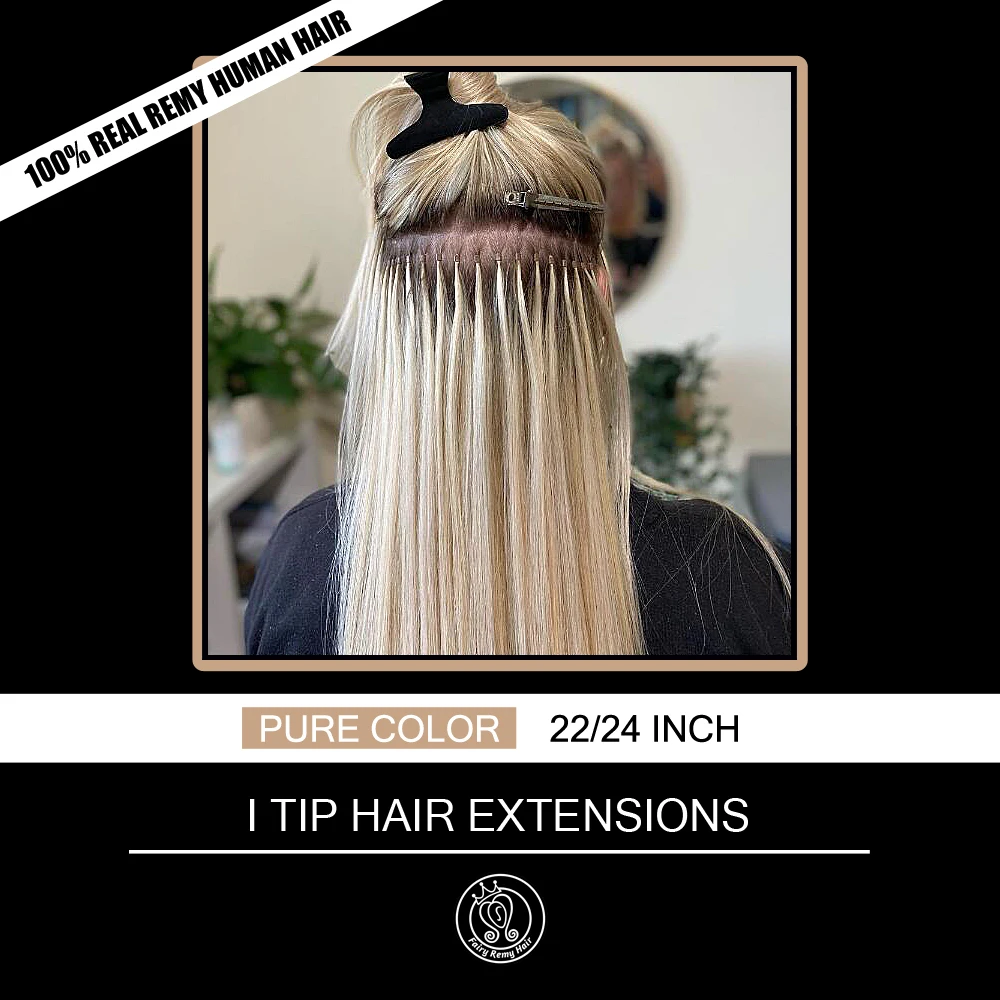 Предварительно скрепленные прямые накладные человеческие волосы I Tip удлинители