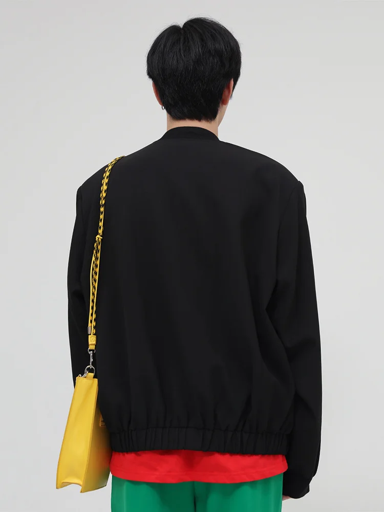 Куртка мужская короткая на двойной молнии с наплечниками