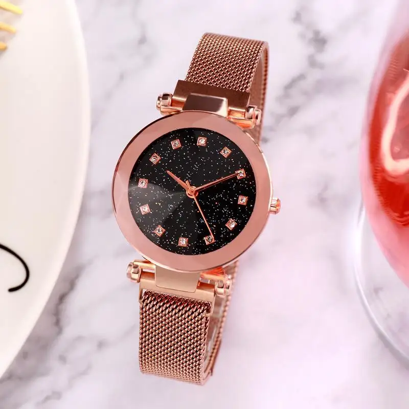 

Zegarek Damski Luxury Starry Sky Women Watches Magnetic Mesh Belt Band Watch Women's Fashion Dress Wristwatch Reloj Mujer