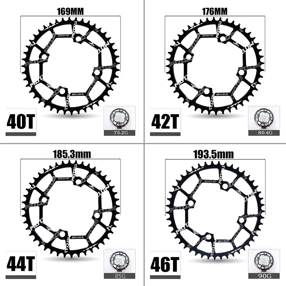 104BCD chainring 40T 42T 44T 46T 48T 50T 52T Bicycle Chainring Round Oval MTB Bike For Shimano 8-12S Crankset |