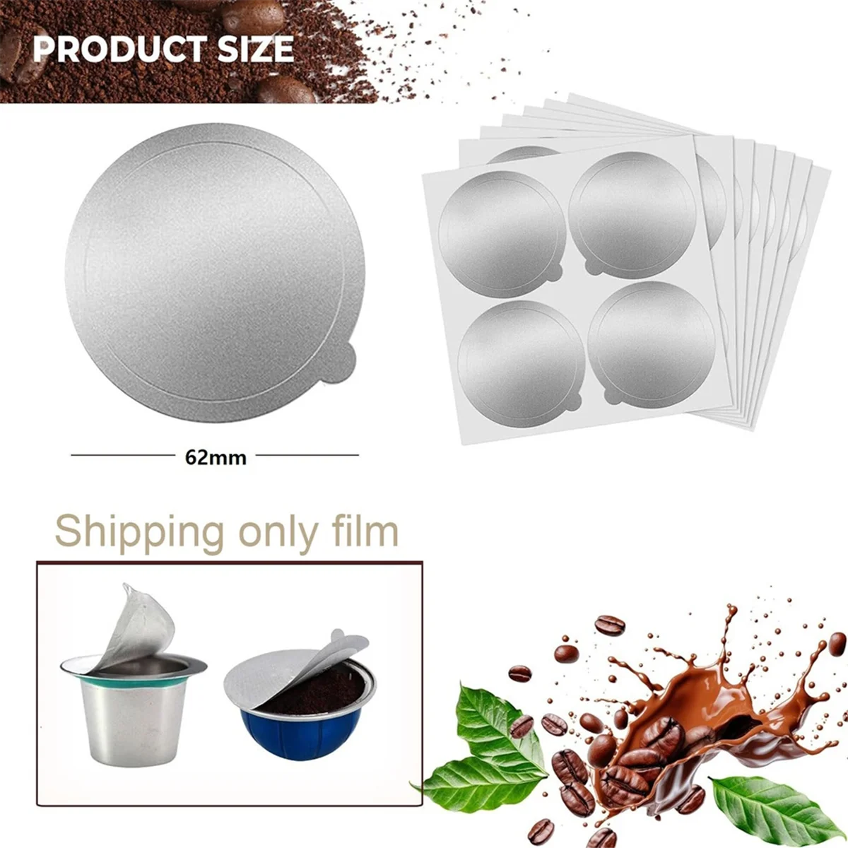 Крышки из алюминиевой фольги для многоразовых капсул Nespresso — Vertuoline и Vertuo