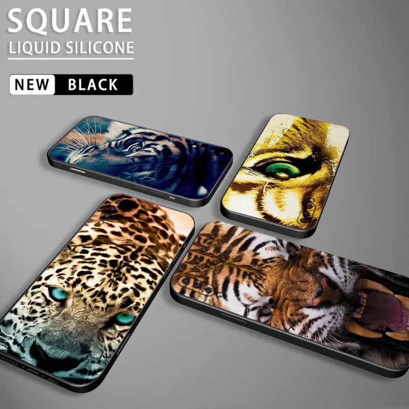 

Tiger Square Liquid Silicone Phone Case For Samsung Galaxy A10 A12 A14 A20S A21S A22 5G A23 A30 A31 A32 A33 A42 5G Cover