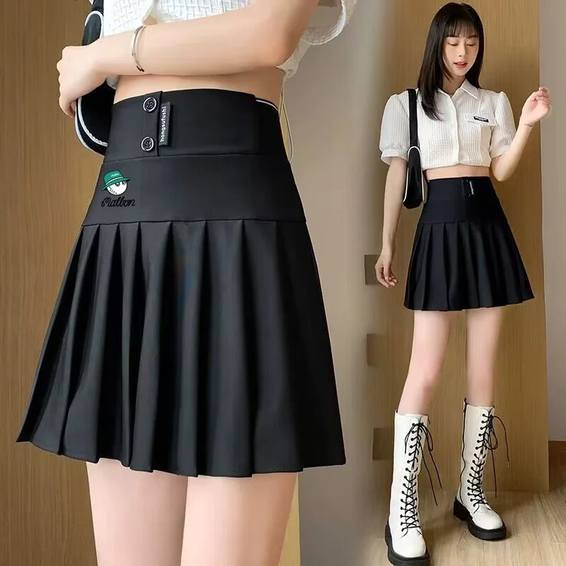 2023 Summer Women's Fashion Golf Apparel High Quality High Waist Printed Malbon Short Skirt Casual Sports Baseball Golf Skirt