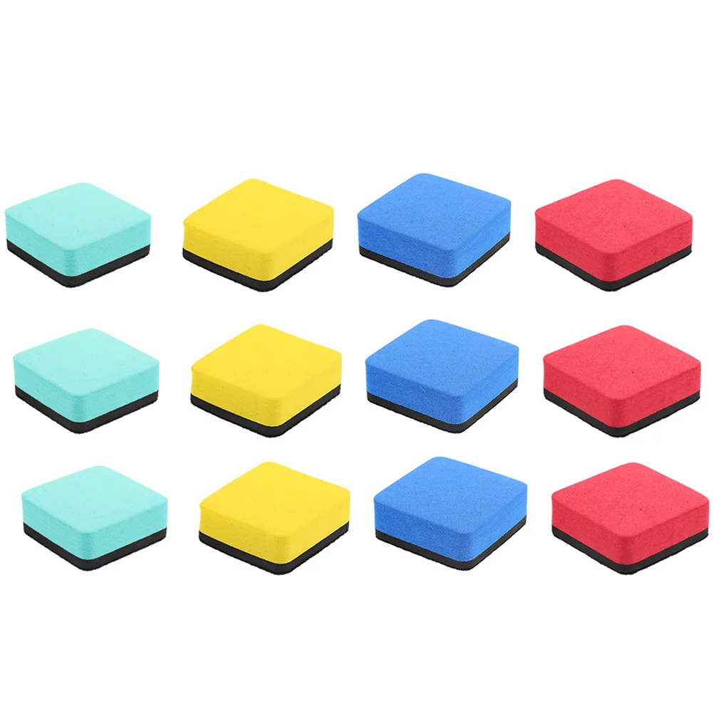 

12 Pcs Whiteboard Eraser Office Erasers Portable Dry Classroom Mini Home Dustless Chalk Glass Magnetic