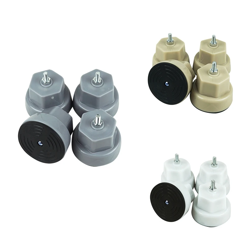 

4Pcs Anti Vibration Pads Roller Washing Machine Feet Mat Washing Machine Feet Pads Noise-Reducing Support Stand Grey