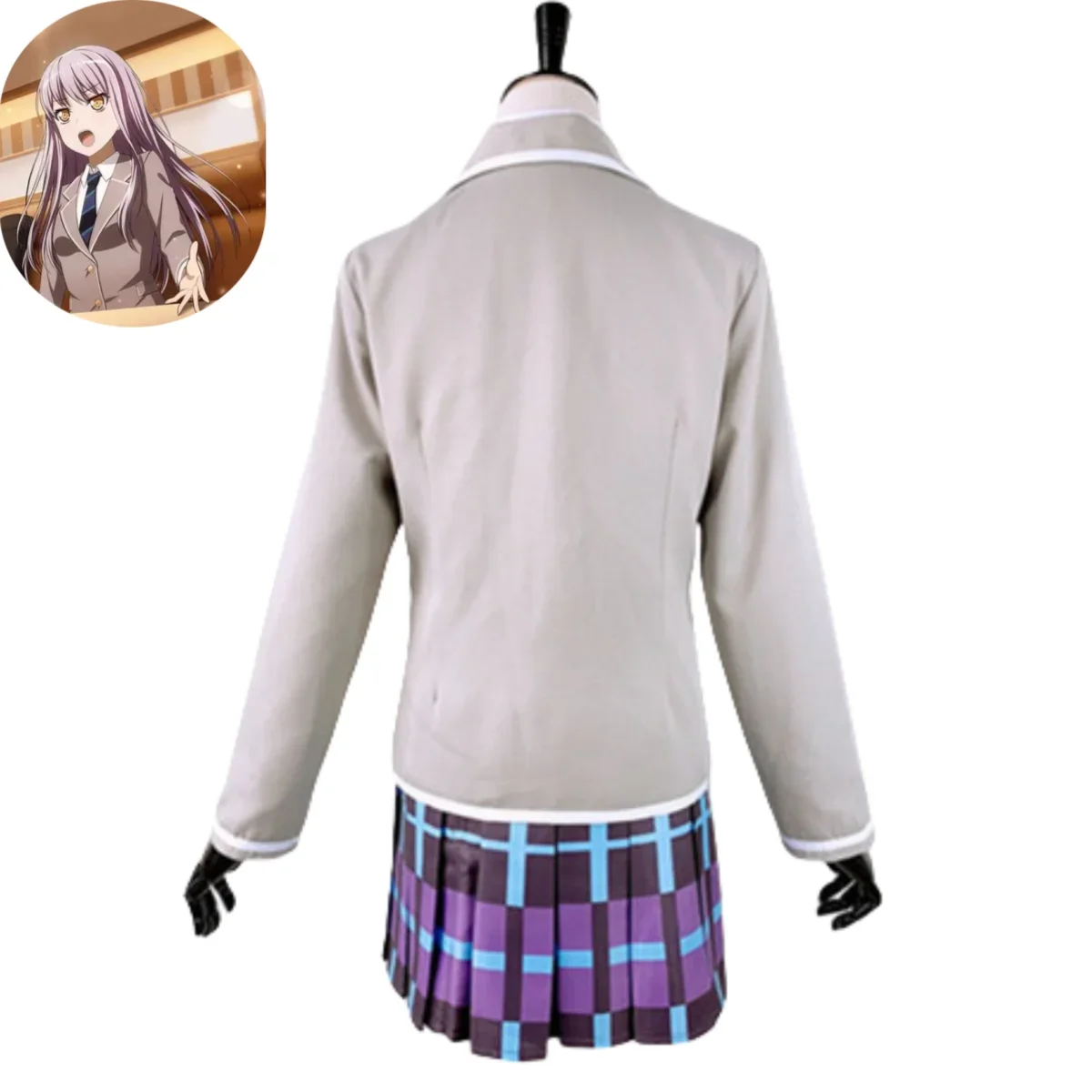 Аниме челка мечта! Костюм для косплея Yukina Minato парик Roselia школьная форма в японском