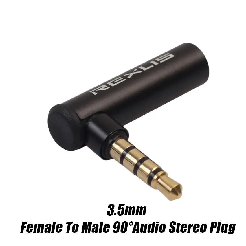 Переходник REXUS под прямым углом 90 градусов со штекером 3 5 мм на гнездо