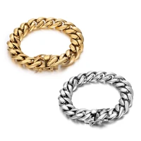 titanium steel cuban chain glossy cast hip hop bracelet fashion trend simple bracelet mens jewelry gift