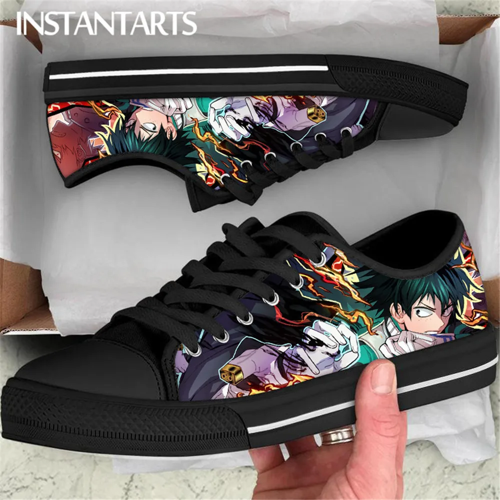 

INSTANTARTS Demon Slayer Anime Cosplay Lace-up Shoes for Anime Lover Canvas Low Top Shoes Casual Soft Sneakers Zapatos Planos