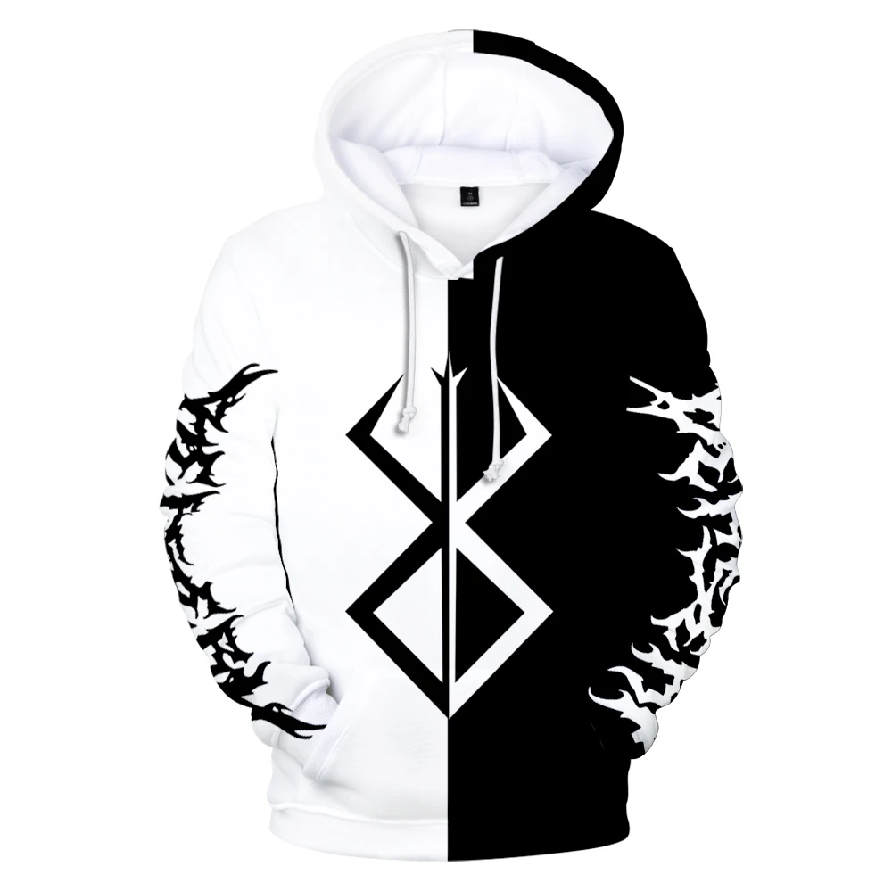 

Men's Berserker Sweatshirt, Japanese anime 3D printed long sleeved sweater, oversize, Gothic, Harajuku, winter