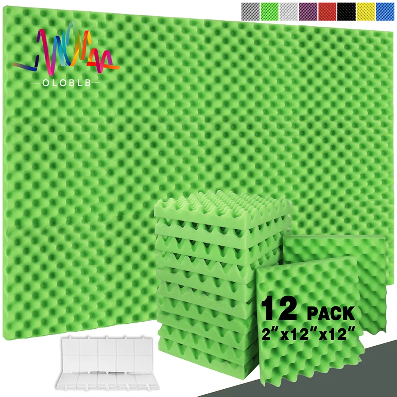 

Sound Proof Padding Acoustic Treatment Foam 12pcs Egg Crate Panels Soundproof Wall Tiles For Home Office Recoding Studio Panels