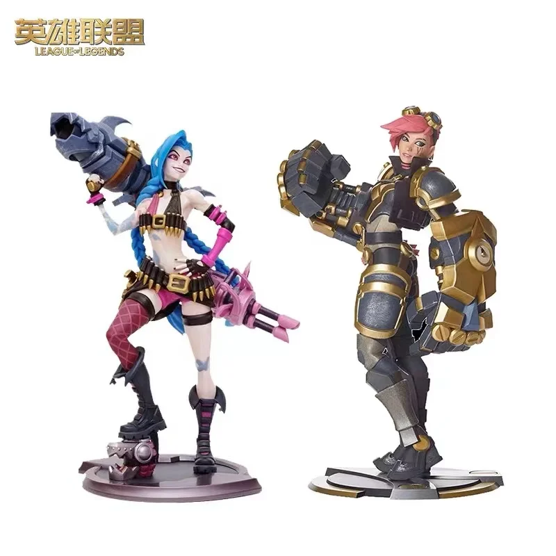 

In Stock Genuine Original League of Legends Jinx Vi Statue Anime Figures PVC Collectible Model Toys Ornaments Desktop