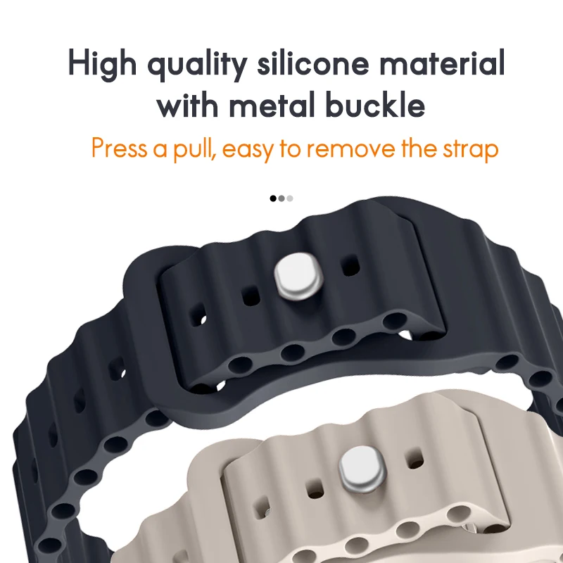 Силиконовый ремешок Ocean band для Apple watch 8Ultra 8 7 SE силиконовый браслет iWatch series 6 5 4 3 2 1 49