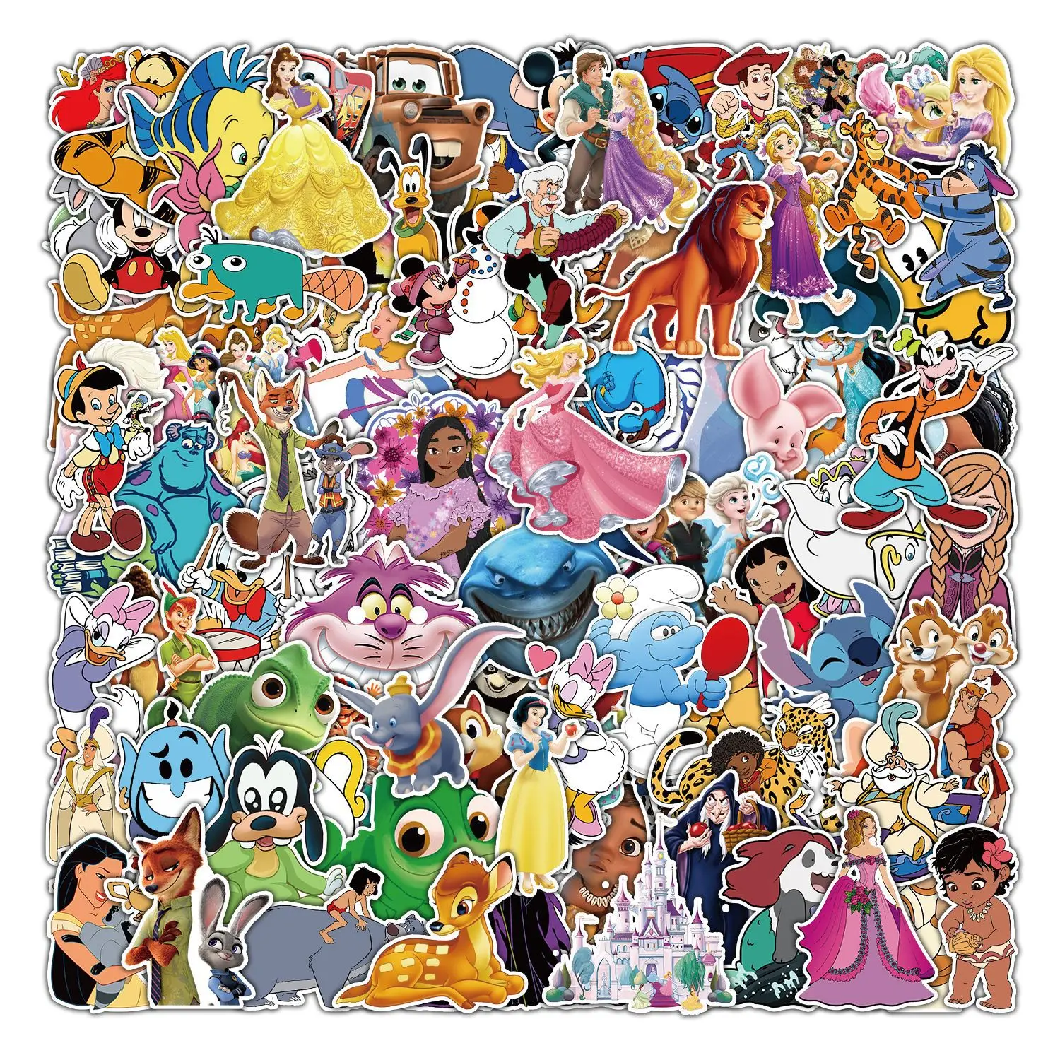 

100pcs Cute Cartoon Animation Disney Graffiti Stickers Car Mobile Phone Water Cup Computer Decoration Stickers