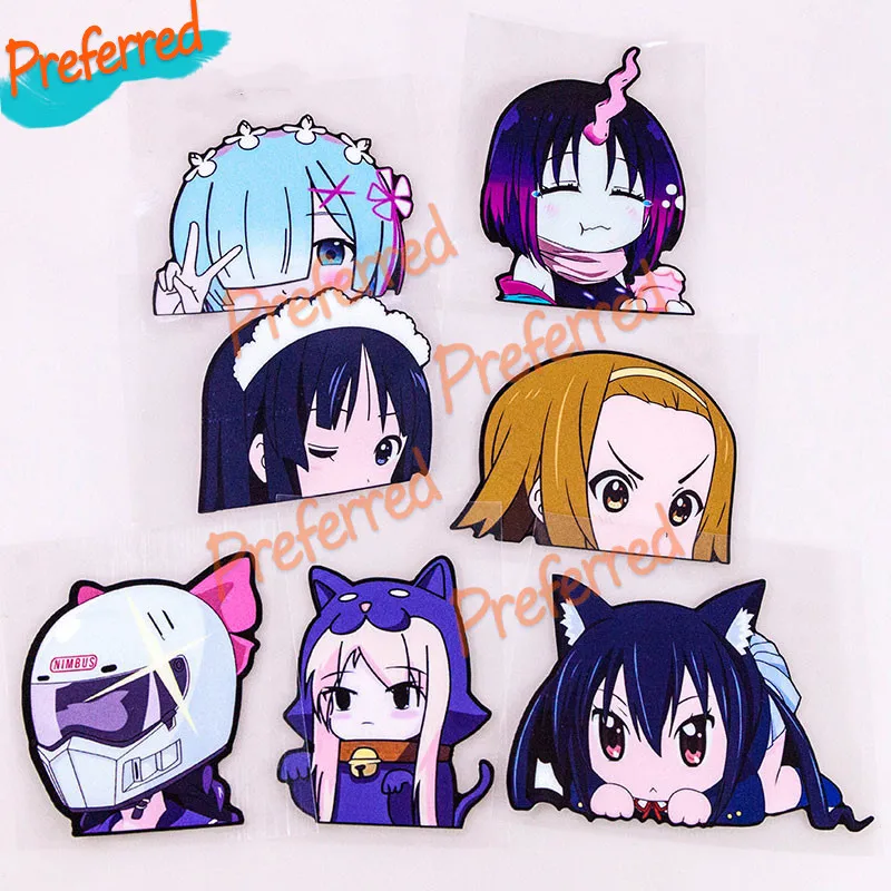 

Cartoon Car Sticker Vinyl Decal Two-dimensional Beautiful Girl Head Sticker Cute Cartoon Body Window High Quality Pvc Sticker