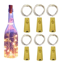 2pcs wine bottle lights with cork led string lights battery powered fairy lights garland christmas party wedding bar decoration