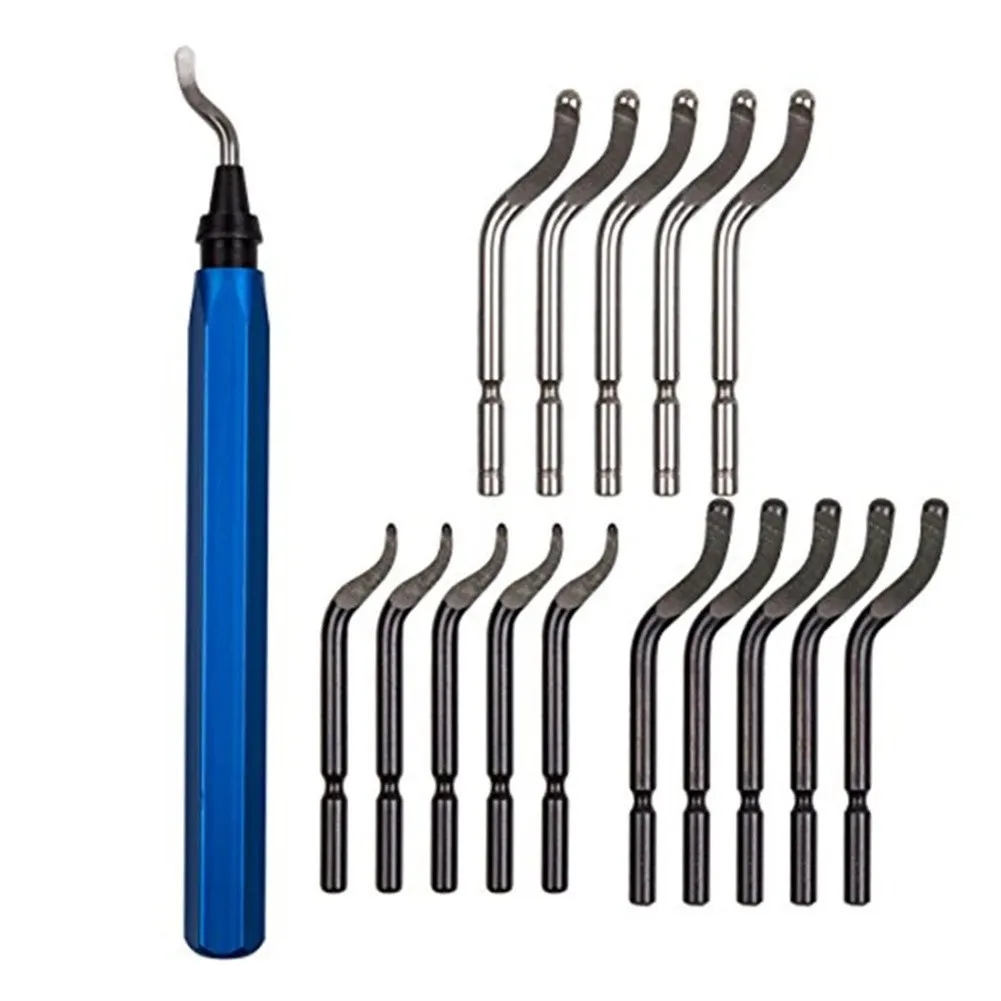 

Aluminum Plastic Steel Burr Removing 1 Aluminum Alloy Handle 15pcs Blades 15PC Deburr Blades Handle Burr Rotary