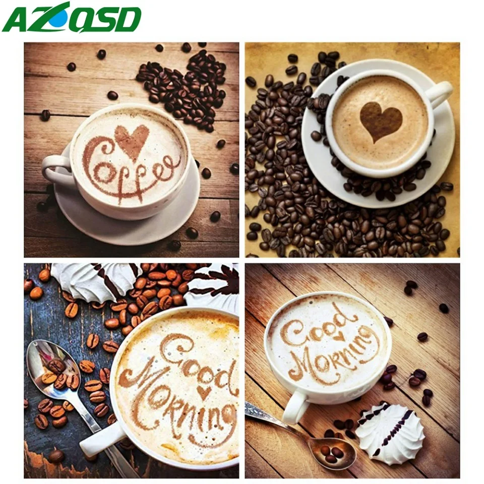 

AZQSD Алмазная вышивка кофейное украшение для дома картина пейзажная живопись стразами продажа ремесленных комплектов рукоделие