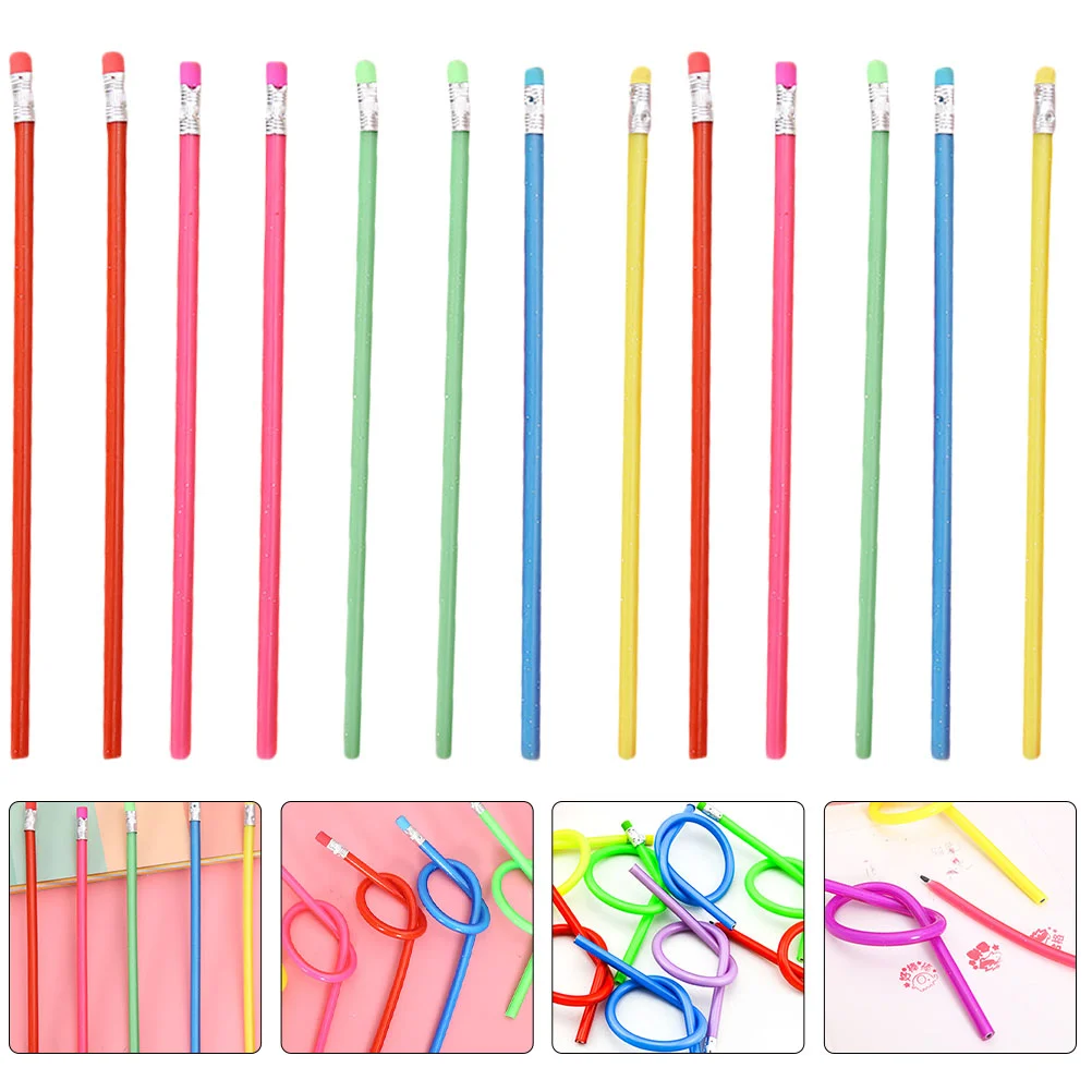 

20 Pcs Fun Pencils For Kids Bulk Constantly Folding Flexible 18x1x1cm Student Creative Eraser Pvc Writing Use