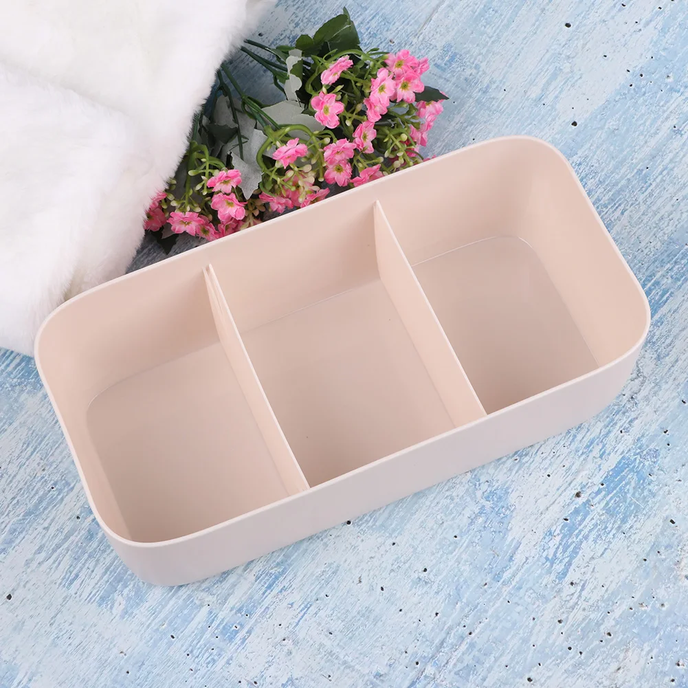 

Portable Plastic 3 Grids Underwear Bra Socks Storage Box Wardrobe Drawer Closet Organizer Container Storage Box