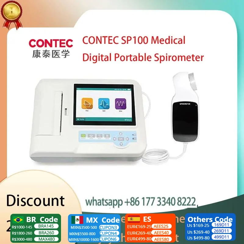 Цифровой спирометр Contec SP100 портативный тестер функций легких легкое устройство