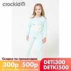 CROCKID, пижама, для девочек, К 1558, звездный вальс на голубой воде