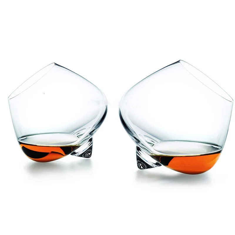 2 Pcs Rotating Whisky Glass Old Fashioned Gyroscope Denmark Crystal Wine Tumbler XO Chivas Cognac Brandy Whiskey Cup Wholesale