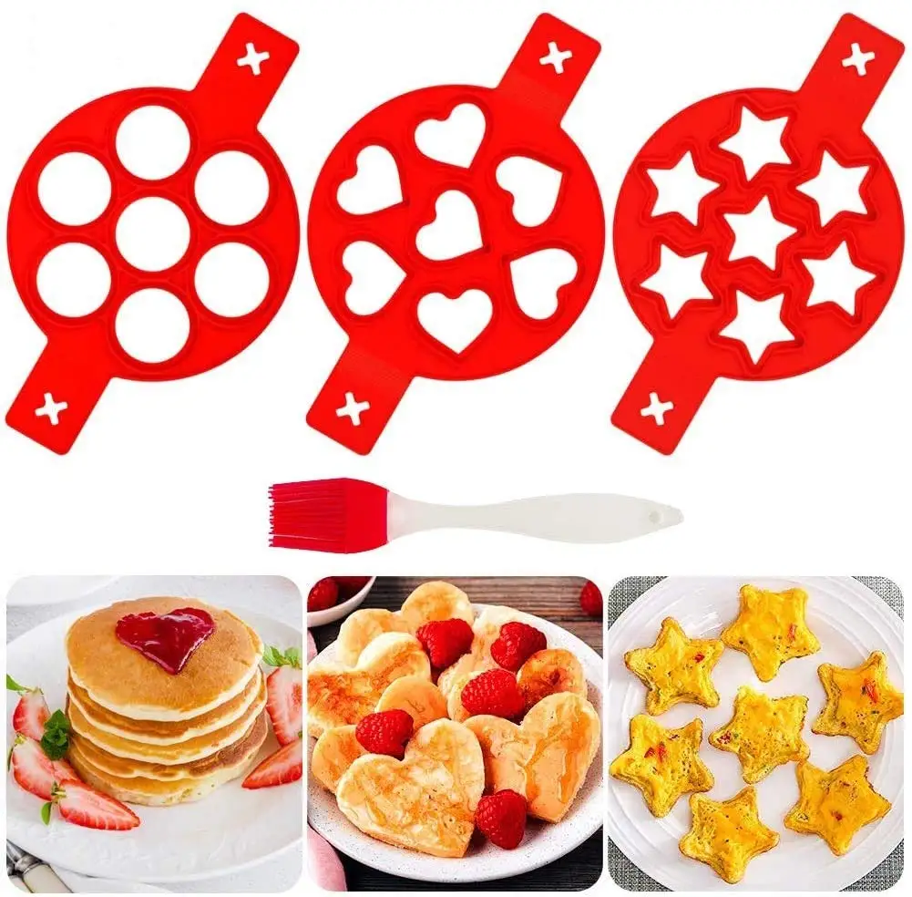 

Egg Pancake Ring Nonstick Pancake Maker Mold Silicone Egg Cooker Fried Egg Shaper Omelet Moulds for Kitchen Baking Accessories