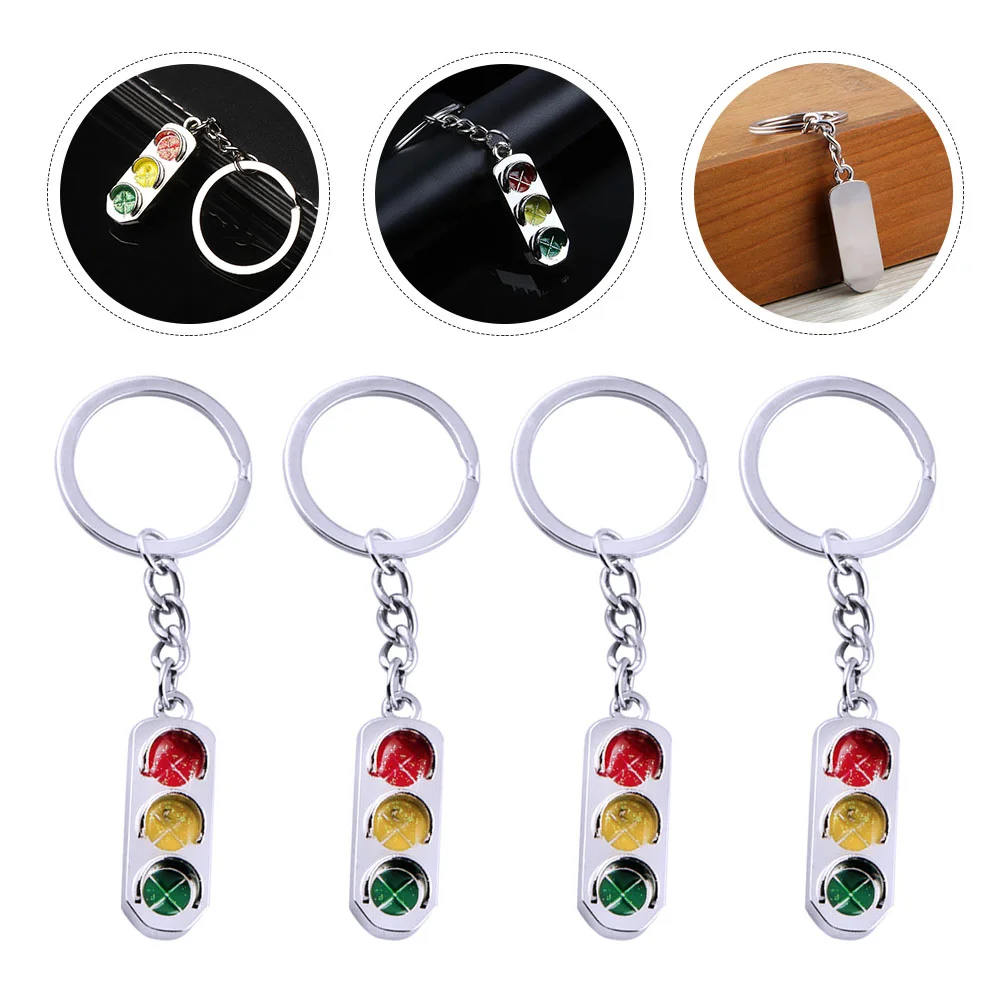 

4 Pcs Key Chain Rings Car Keys Pendant Delicate Hanging Ornament Keyring Holder Metal Child